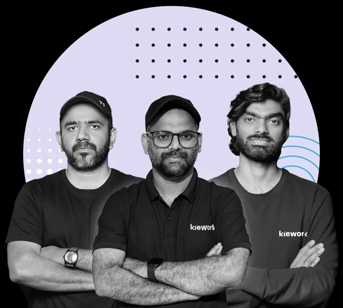 Kiework Founders Javad PK, Sujith PS, and Jahfar C Kiework Founders Javad PK, Sujith PS, and Jahfar C
